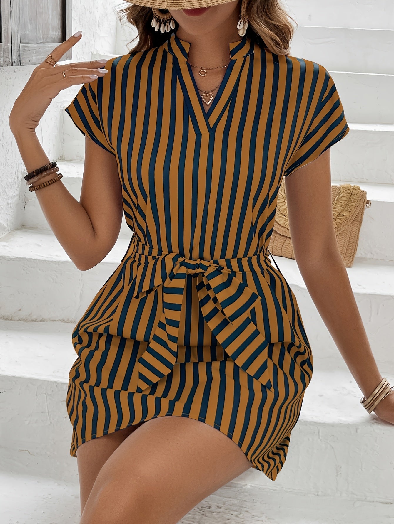 Madelon | Robe Décontractée à Rayures