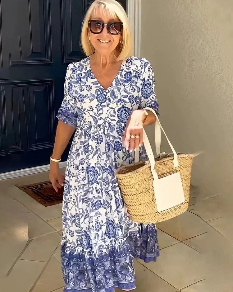 Zuri | Robe Bohème à Col en V