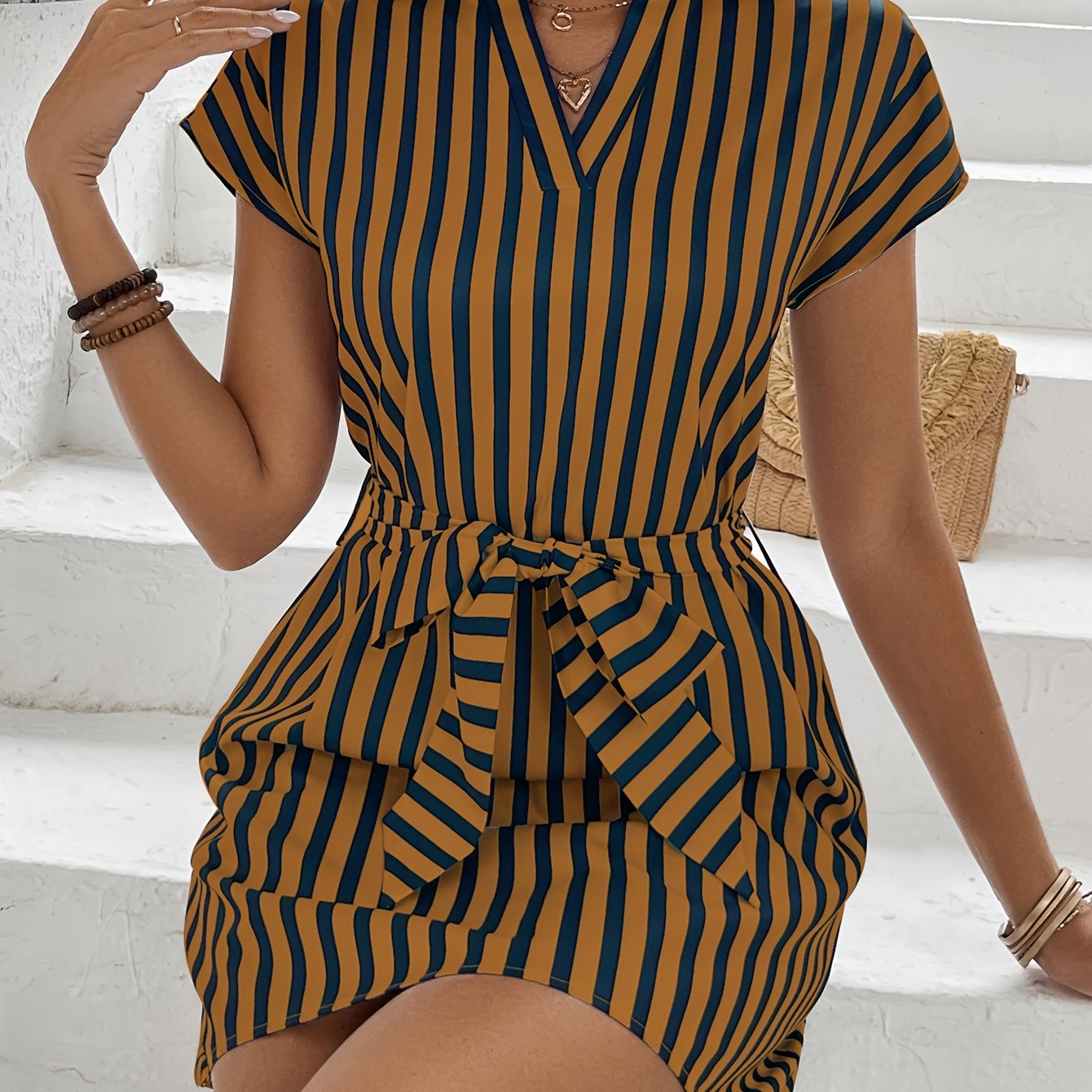 Madelon | Robe Décontractée à Rayures