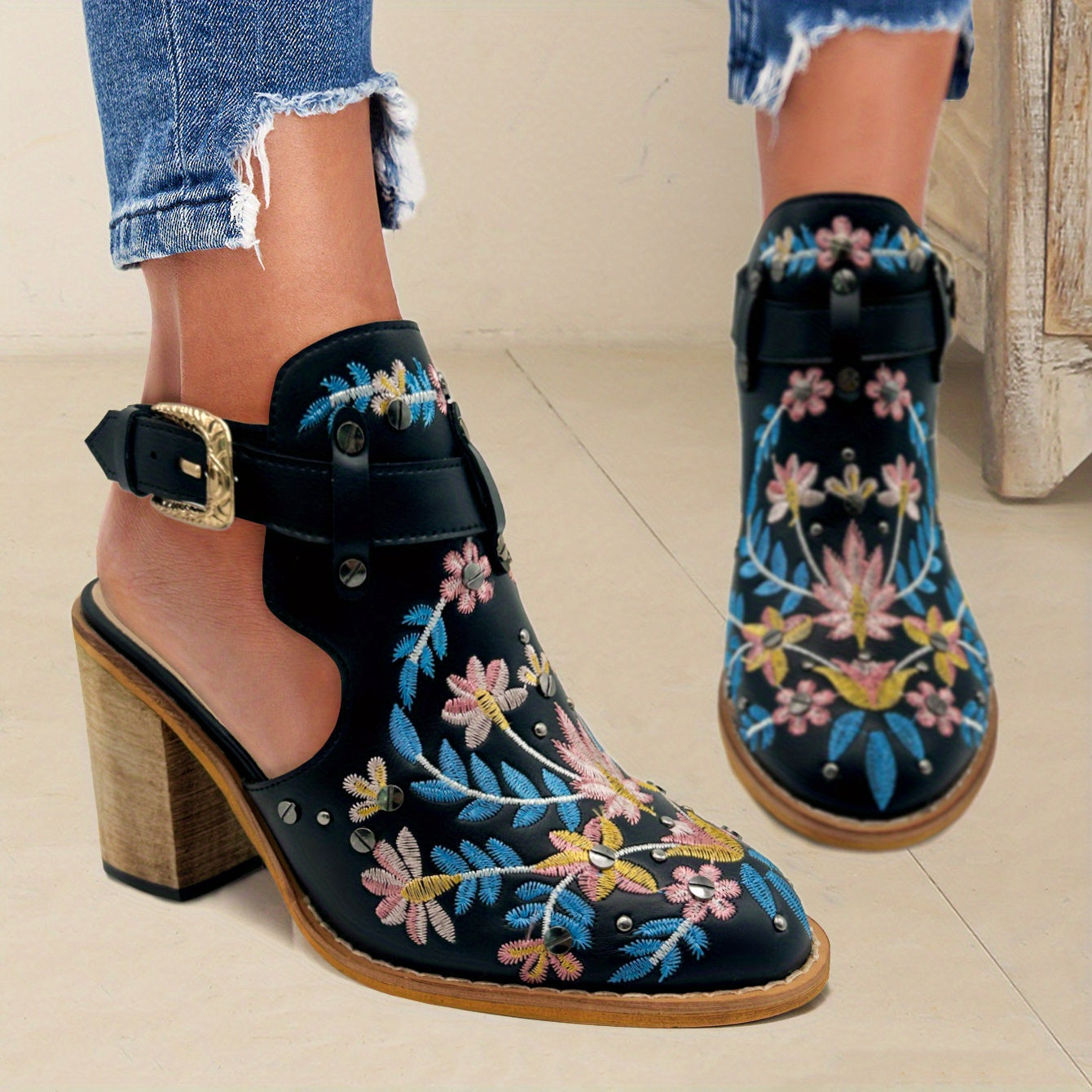 Rosine | Bottines À Fleurs Vintage